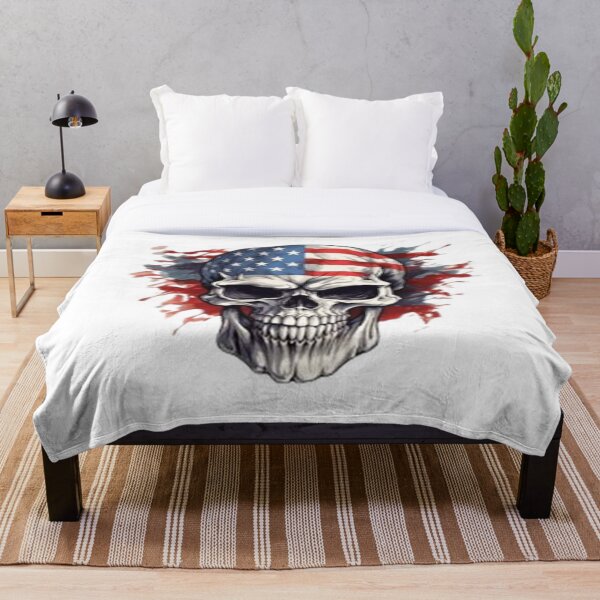 Artikelvorschau, Schädel mit amerikanischer Flagge entworfen und verkauft von ALMERINDO.