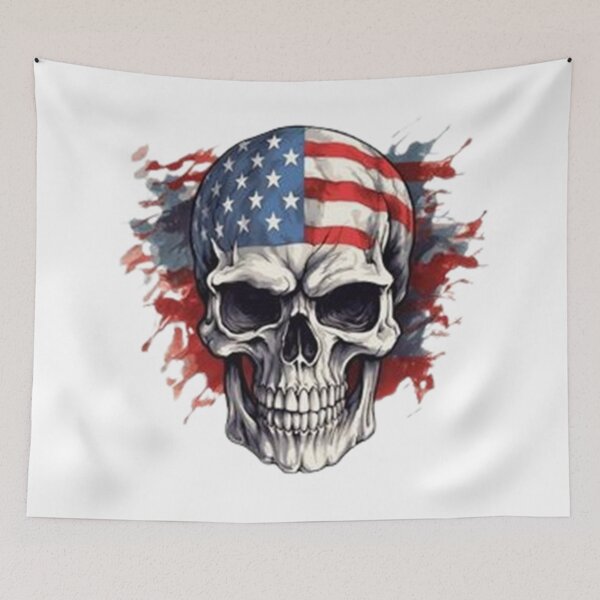 Item preview, American Flag Skul designed and sold by ALMERINDO.