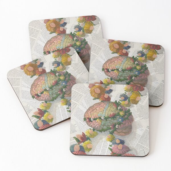 Item preview, Brain wrapped in flowered vines designed and sold by Heather-Valera.