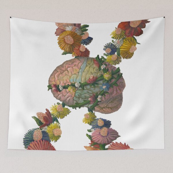 Item preview, Brain wrapped in flowered vines designed and sold by Heather-Valera.