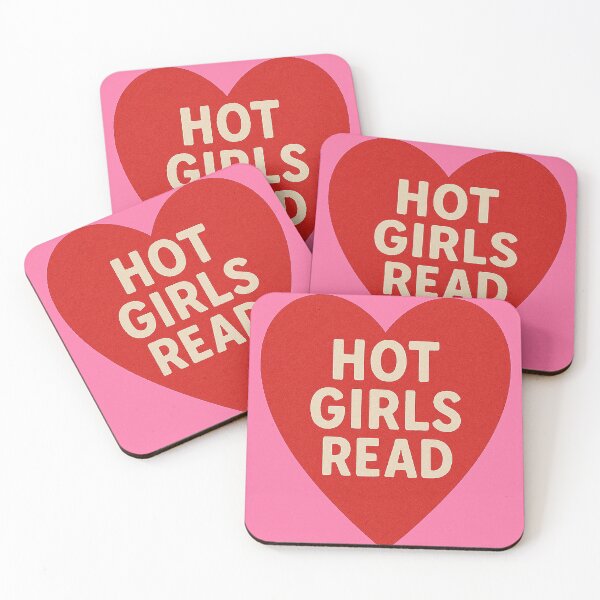 Item preview, Hot Girls Read Retro Heart Typography Design designed and sold by weirdfishes123.