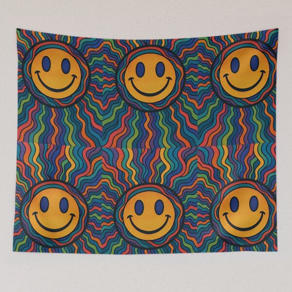 Item preview, Psychedelic Smiley Face Vibrant Abstract Art designed and sold by Amr Siam.