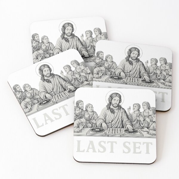 Item preview, Last set Jesus techno DJ funny designed and sold by TECHNO_SHIRTS.