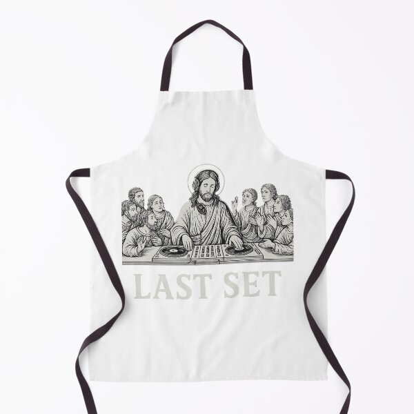 Item preview, Last set Jesus techno DJ funny designed and sold by TECHNO_SHIRTS.