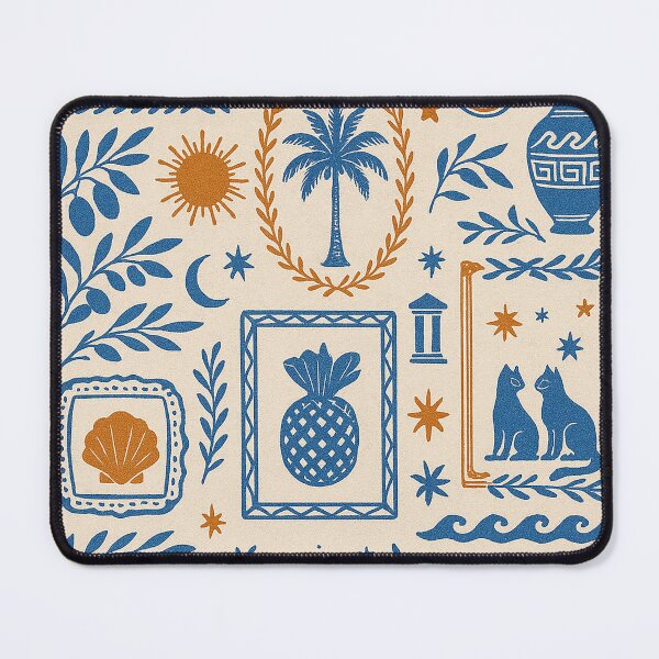 Item preview, Mediterranean Folk Art Pattern with Nature Symbols designed and sold by weirdfishes123.