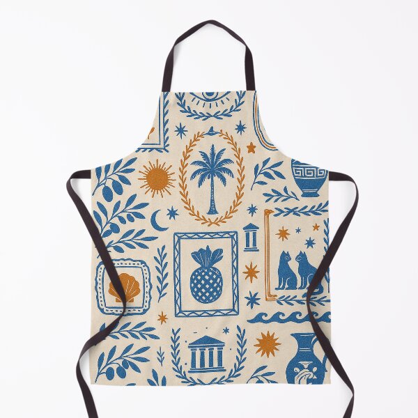 Item preview, Mediterranean Folk Art Pattern with Nature Symbols designed and sold by weirdfishes123.