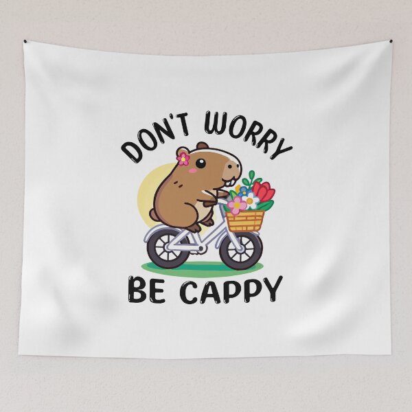 Item preview, Don't Worry Be Cappy Funny Capybara Chill Vibes designed and sold by HandicraftArt.