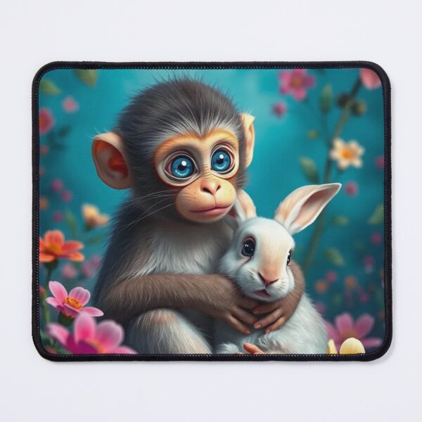 Item preview, “Monkey & Bunny Cuddles” designed and sold by PresciousPrintz.
