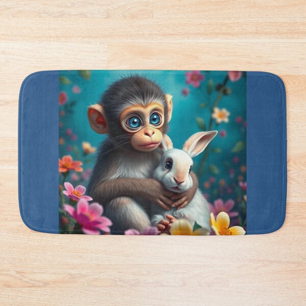Item preview, “Monkey & Bunny Cuddles” designed and sold by PresciousPrintz.