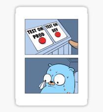Golang Gopher Two Buttons Sticker