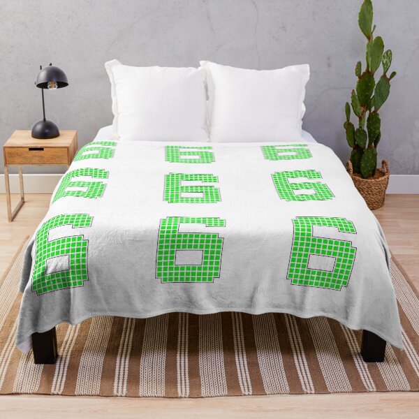 Item preview, Number 6 - Green Pixel Block Character designed and sold by PixelGlyphs.