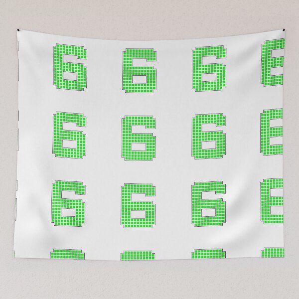 Item preview, Number 6 - Green Pixel Block Character designed and sold by PixelGlyphs.