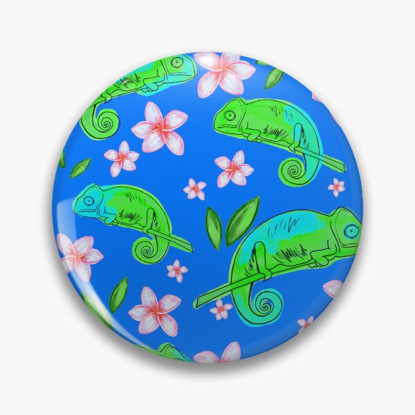 Item preview, Chameleons and Plumerias designed and sold by woolandbristle.