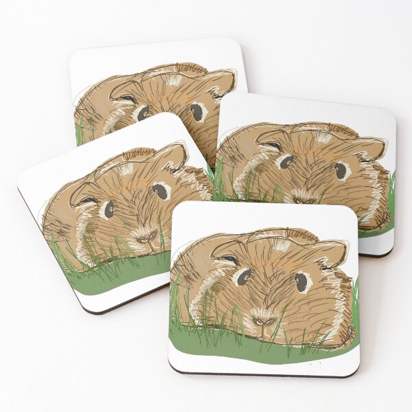 Item preview, cute brown guinea pig on grass designed and sold by empressbat merch.