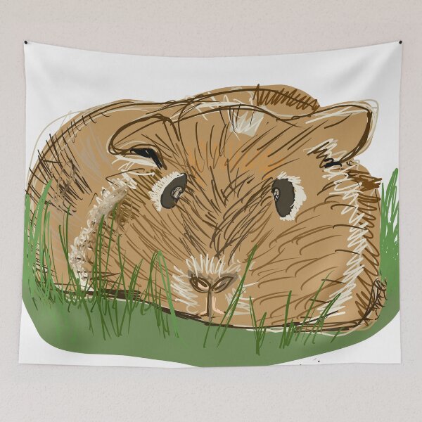 Item preview, cute brown guinea pig on grass designed and sold by empressbat merch.