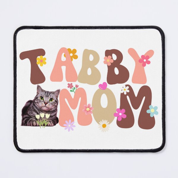 Item preview, Groovy Tabby Mom Silver Cat Floral Pastel Design designed and sold by Fredster1966.