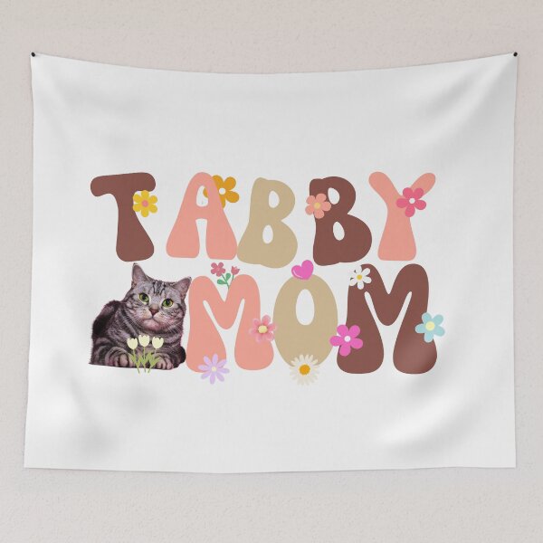 Item preview, Groovy Tabby Mom Silver Cat Floral Pastel Design designed and sold by Fredster1966.