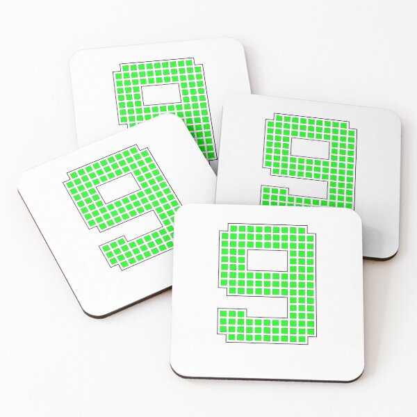 Item preview, Number 9 - Green Pixel Block Character designed and sold by PixelGlyphs.
