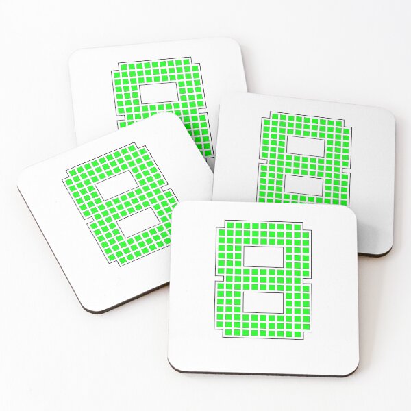Item preview, Number 8 - Green Pixel Block Character designed and sold by PixelGlyphs.