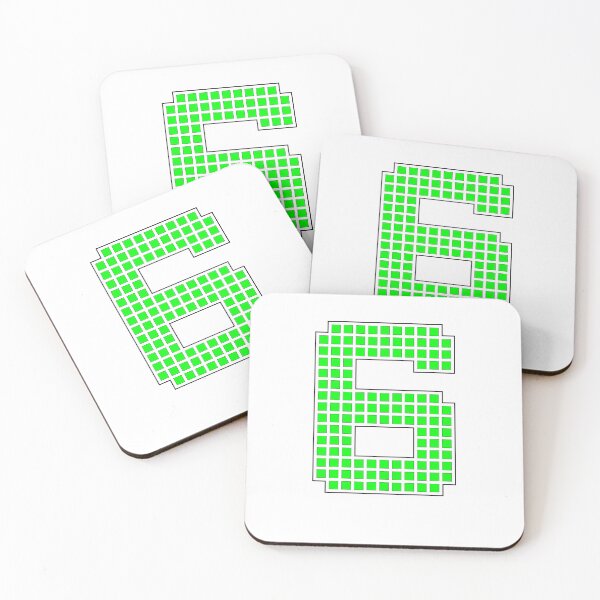 Item preview, Number 6 - Green Pixel Block Character designed and sold by PixelGlyphs.