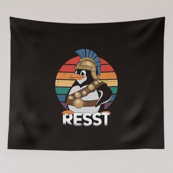 Item preview, Funny Penguin Resist - Penguins Protest Against Tariffs designed and sold by MAKOPOKOShop.
