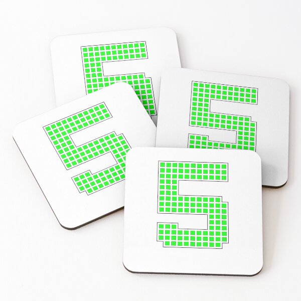Item preview, Number 5 - Green Pixel Block Character designed and sold by PixelGlyphs.