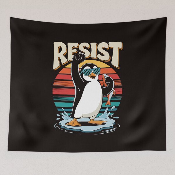 Item preview, Funny Penguin Resist Penguins Protest Against Tariffs Cool designed and sold by MAKOPOKOShop.