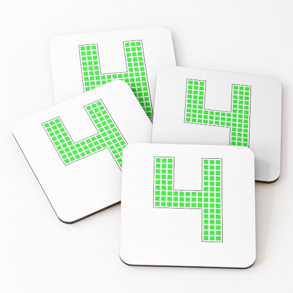 Item preview, Number 4 - Green Pixel Block Character designed and sold by PixelGlyphs.