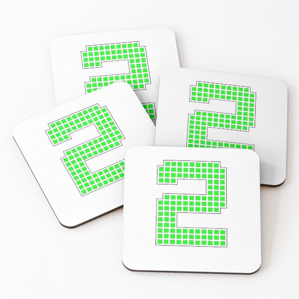 Item preview, Number 2 - Green Pixel Block Character designed and sold by PixelGlyphs.
