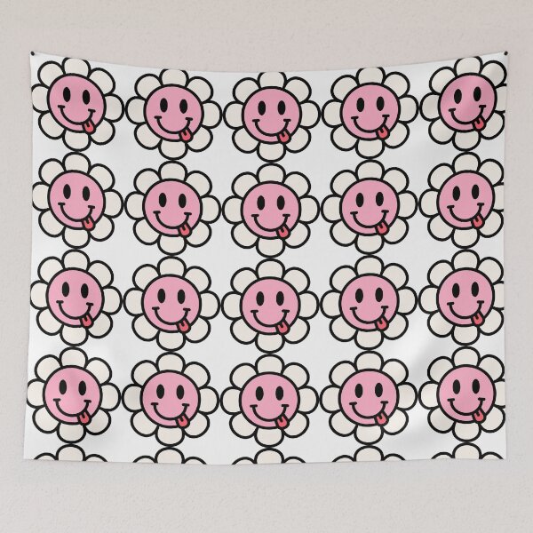 Item preview,  Flower Floral Daisy pink Face with Tongue Emoji Smiley - Face Savoring Food Smiley Emoji  designed and sold by EmeraldeaArt.