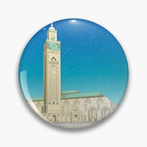 Item preview, Morocco Casablanca tavel poster Hassan II Mosque designed and sold by ekpatterns.