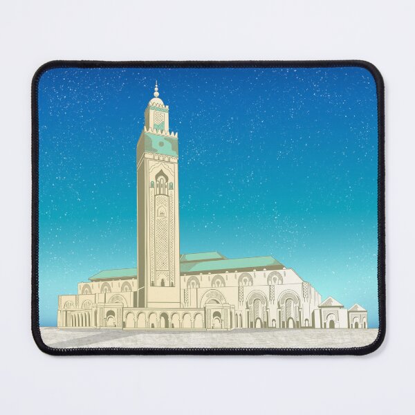 Item preview, Morocco Casablanca tavel poster Hassan II Mosque designed and sold by ekpatterns.