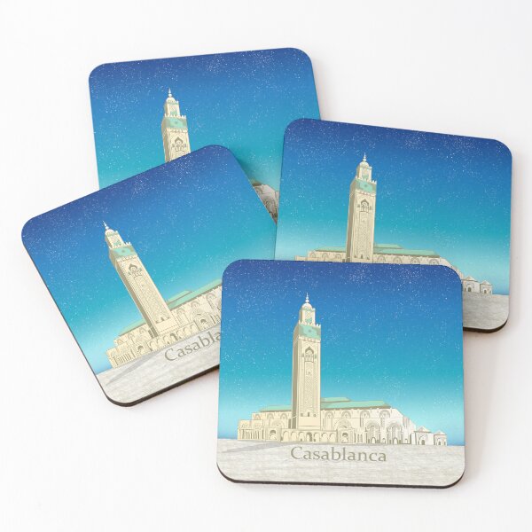 Item preview, Morocco Casablanca tavel poster Hassan II Mosque designed and sold by ekpatterns.