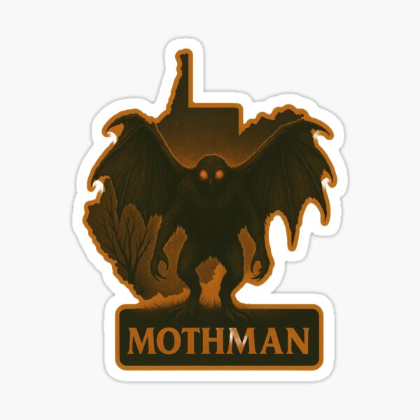 Item preview, Mothman – West Virginia Cryptid Silhouette Sticker  designed and sold by Ashes & intent .