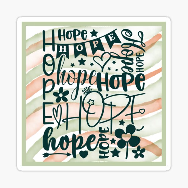 Item preview, HOPE Word Art Collage – Inspirational Typography with Playful Lettering (LIGHT OLIVE) designed and sold by Christian1iving.