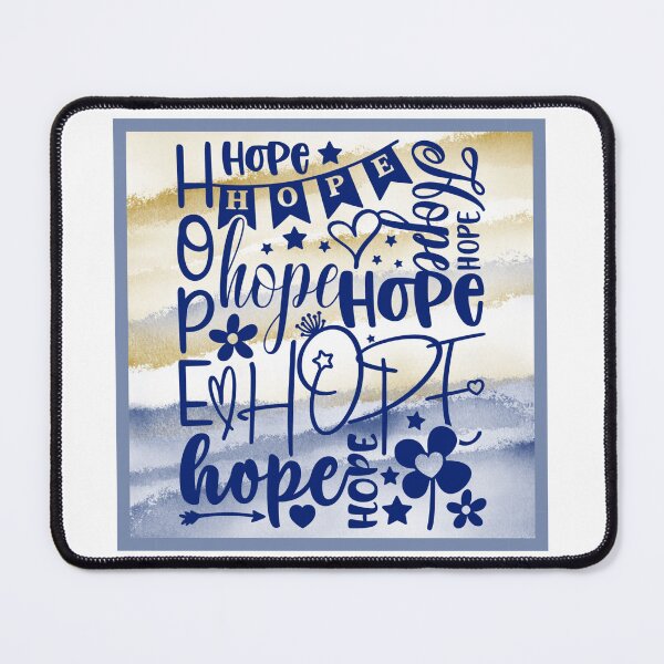 Item preview, HOPE Word Art Collage – Inspirational Typography with Playful Lettering (BLUE) designed and sold by Christian1iving.