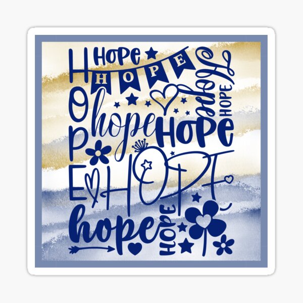 Item preview, HOPE Word Art Collage – Inspirational Typography with Playful Lettering (BLUE) designed and sold by Christian1iving.