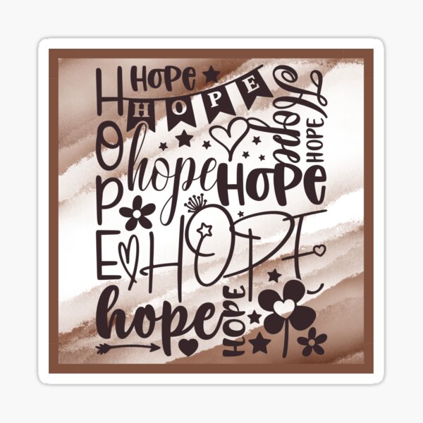 Item preview, HOPE Word Art Collage – Inspirational Typography with Playful Lettering (LIGHT BROWN) designed and sold by Christian1iving.