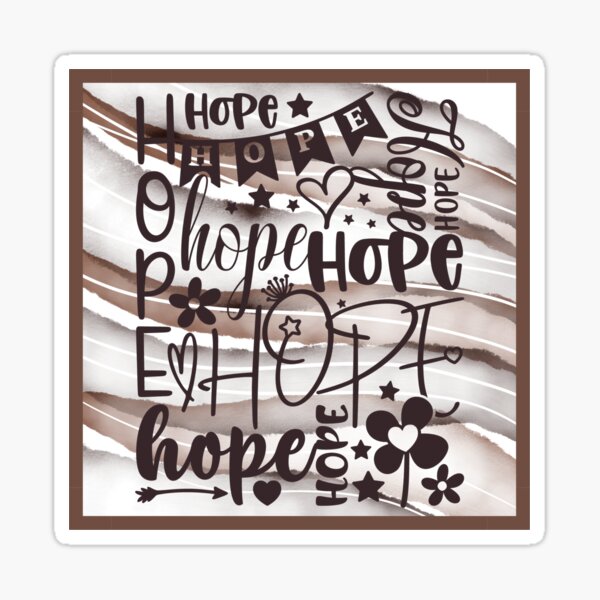 Item preview, HOPE Word Art Collage – Inspirational Typography with Playful Lettering (DARK BROWN) designed and sold by Christian1iving.
