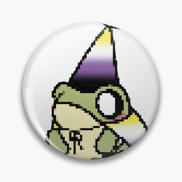 Item preview, Nonbinary Pride Flag Pixel Frog Wizard designed and sold by gorgeouslyme.