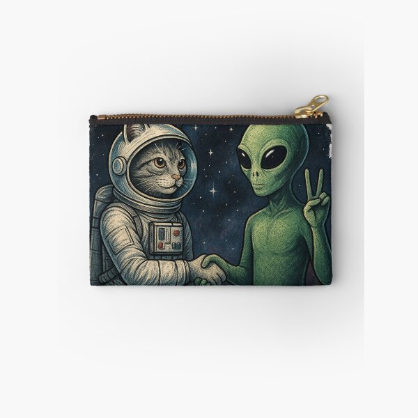 Item preview, Galactic Paws – Interstellar Handshake Between Cat and Alien designed and sold by Majd-makansi.