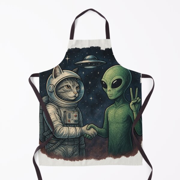 Item preview, Galactic Paws – Interstellar Handshake Between Cat and Alien designed and sold by Majd-makansi.