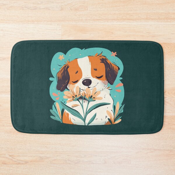 Item preview, Cute dog enjoying spring flowers designed and sold by etherElric.