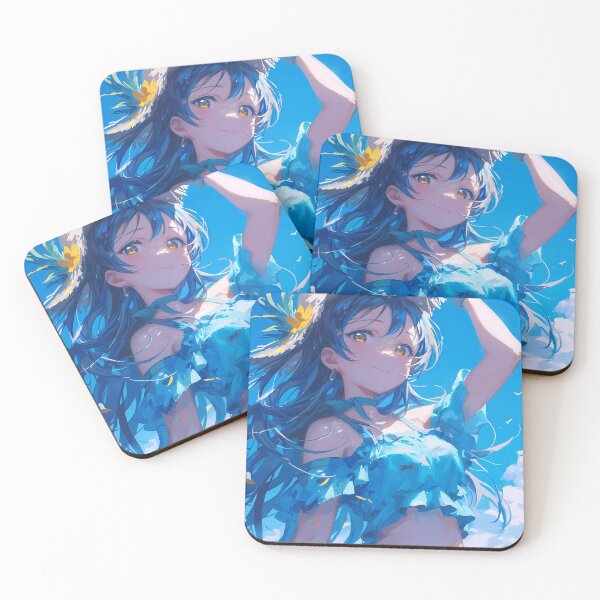 Item preview, Sonoda Umi Love Blue Hair Anime Girl Summer Beach Straw Hat Ocean Breeze designed and sold by bolleykoldl.
