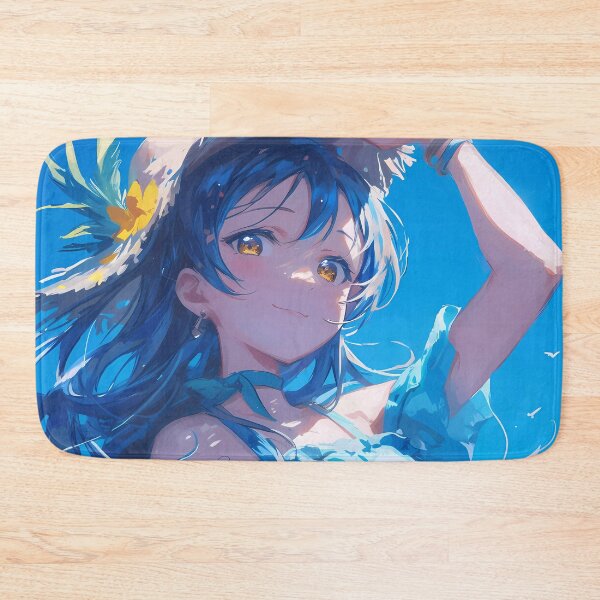Item preview, Sonoda Umi Love Blue Hair Anime Girl Summer Beach Straw Hat Ocean Breeze designed and sold by bolleykoldl.