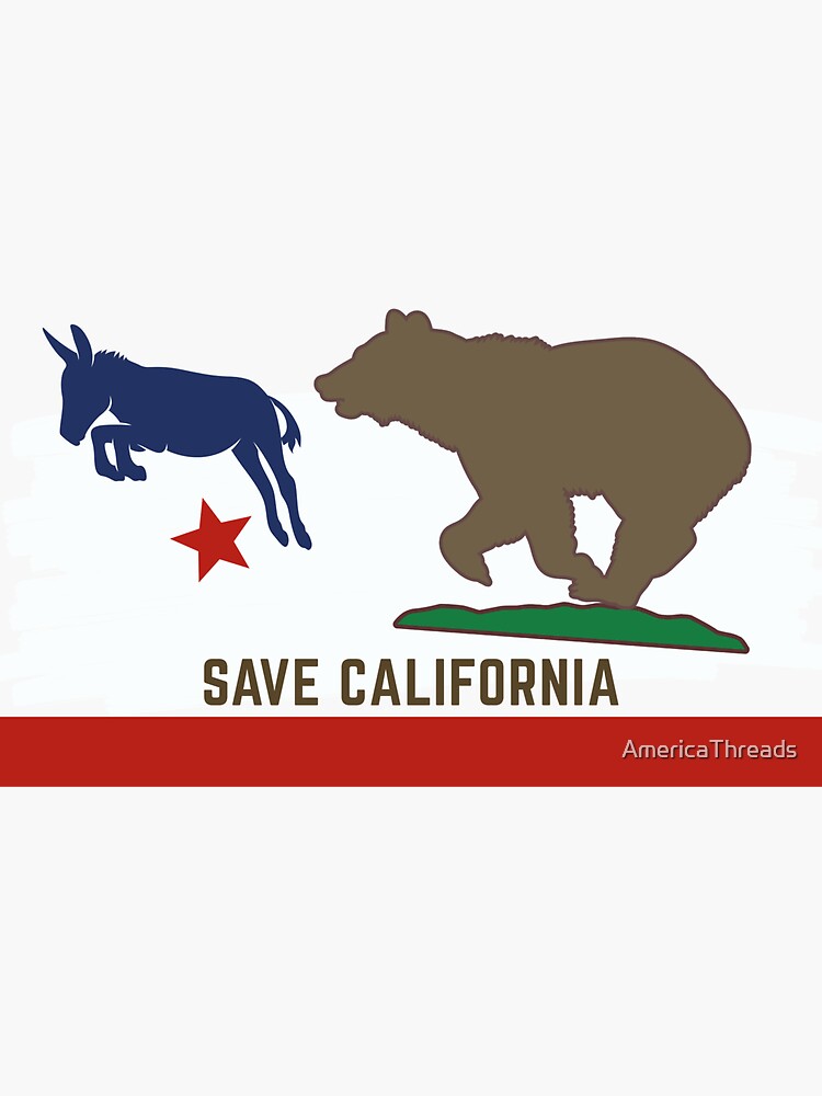 Thumbnail 3 of 3, Sticker, Save California Vote Republican designed and sold by AmericaThreads.