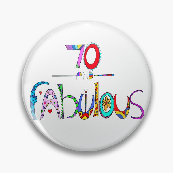 Item preview, 70 and Fabulous Colorful Birthday Doodle Saying designed and sold by zanydoodles.