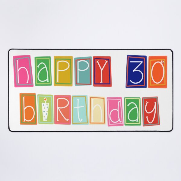 Item preview, Happy 30th Birthday Colorful Block Lettering  designed and sold by zanydoodles.