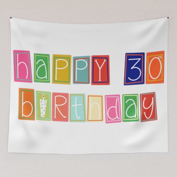 Item preview, Happy 30th Birthday Colorful Block Lettering  designed and sold by zanydoodles.