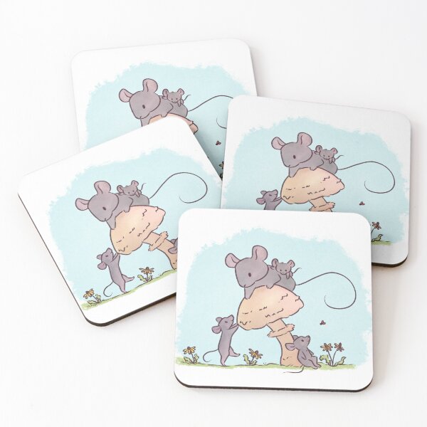 Item preview, Mouse Family on a Mushroom designed and sold by ManonDeLArt.